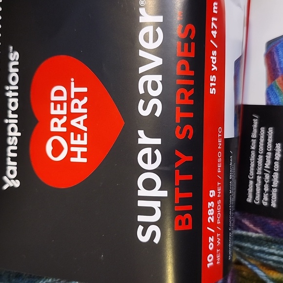 Red Heart Super Saver Bitty Stripes Yarn 8 Pack Skeins - Picture 4 of 6
